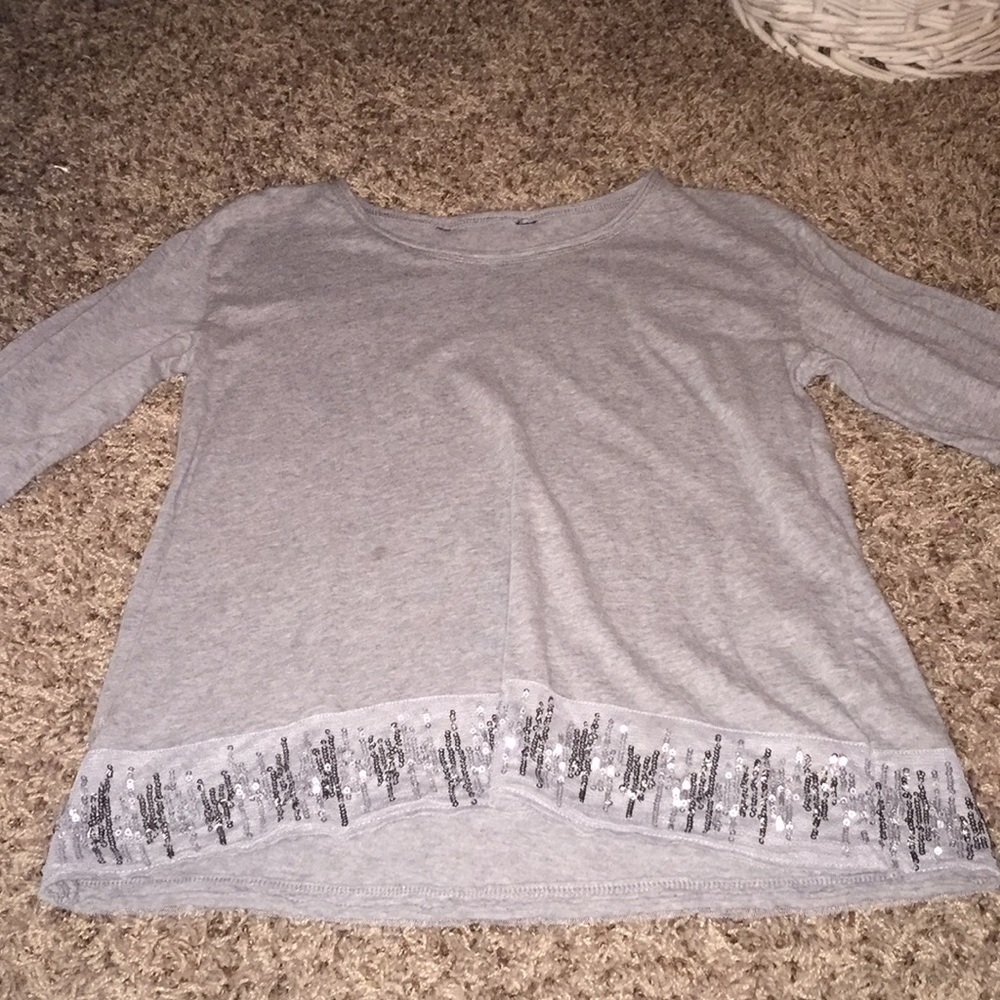 Gray Quarter Sleeve Top
